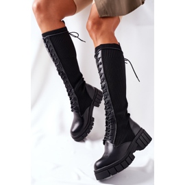 PB1 Korkeat saappaat, joissa on sukka musta Monteri 2