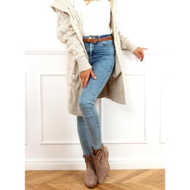 Naisten cowboy-saappaat beige 99-65 Taupe 1