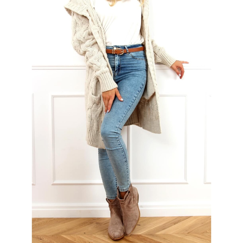 Naisten cowboy-saappaat beige 99-65 Taupe 1