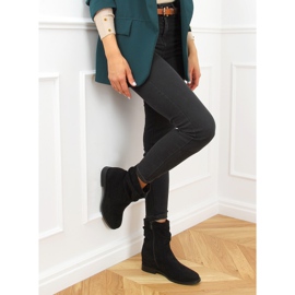 Musta saappaat piilotettu kiila kantapää D7568 musta 2