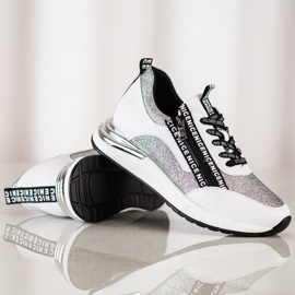 VINCEZA Tennarit vetoketjulla valkoinen harmaa 1