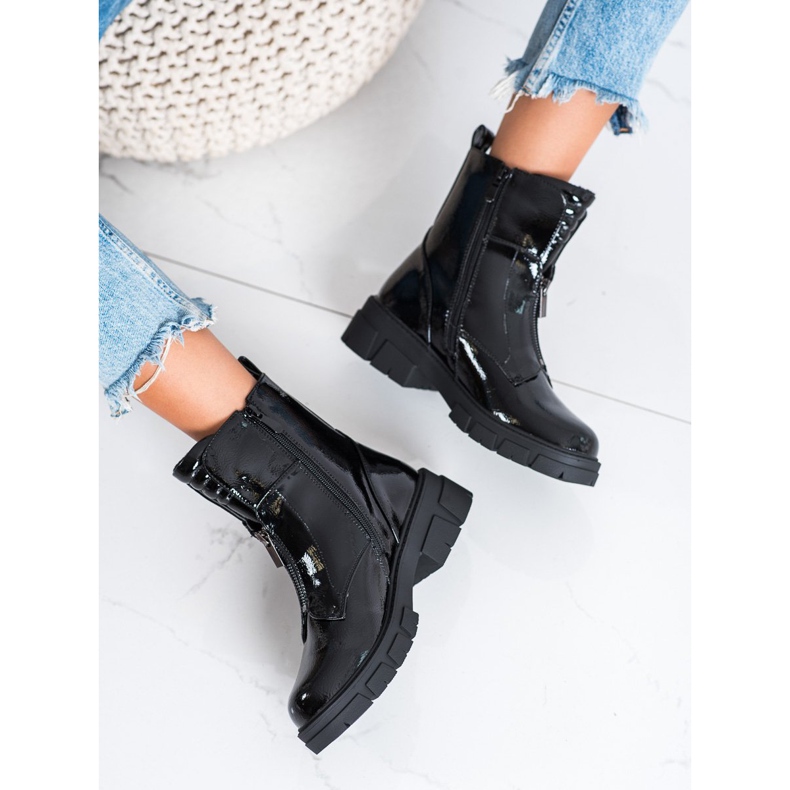 Lakatut S. Barski vetoketjulliset laukut musta 2