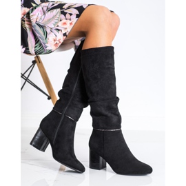 M.Daszyński Tyylikkäät saappaat postissa musta 1