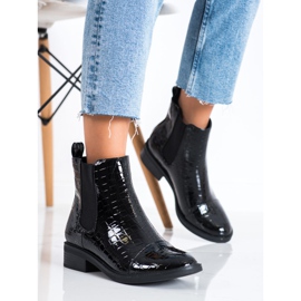 Goodin Lakatut Jodhpur -saappaat Snake Print musta 2