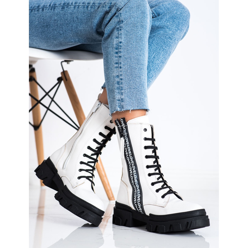 SHELOVET Saappaat Eco Nahka Love valkoinen 1