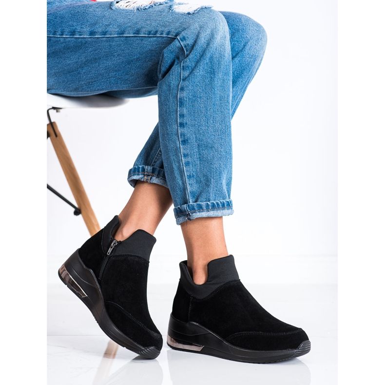 Filippo Nahkaiset lenkkarit vetoketjulla musta 2