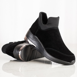 Filippo Nahkaiset lenkkarit vetoketjulla musta 1