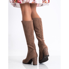 SHELOVET Suede korkokengät ruskea 1