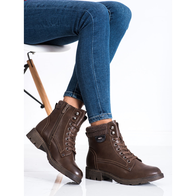 SHELOVET Lämpimät nauhakengät ruskea 2