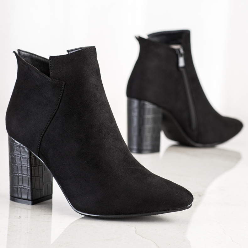 Vinceza Snake Print Kantapää saappaat musta 1