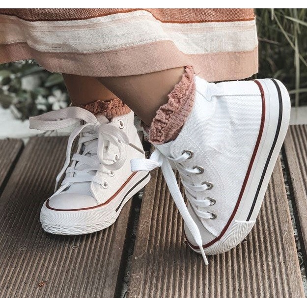 FRROCK Lasten klassiset korkeavalkoiset Filemon -lenkkarit valkoinen 5