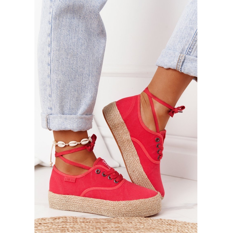 Pitsiset espadrillot punotulla alustalla Big Star FF274141 Red punainen 2