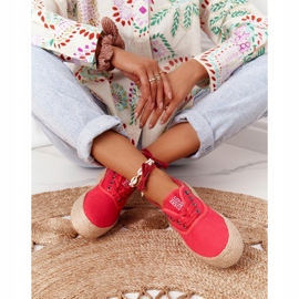 Pitsiset espadrillot punotulla alustalla Big Star FF274141 Red punainen 3