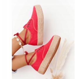 Pitsiset espadrillot punotulla alustalla Big Star FF274141 Red punainen 5