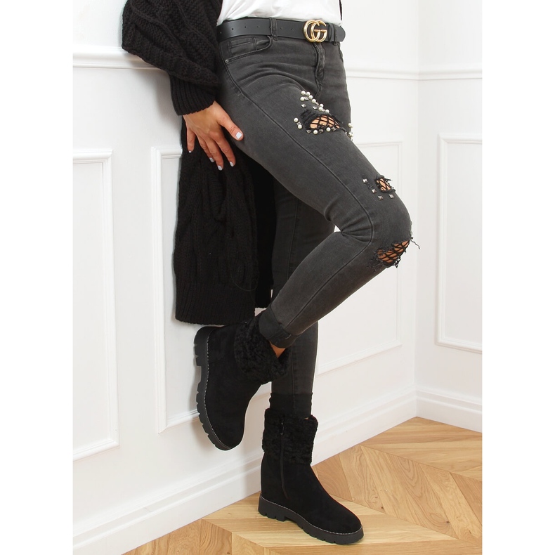 Saappaat piilotetulla kiilalla, musta KL-711 Black 1