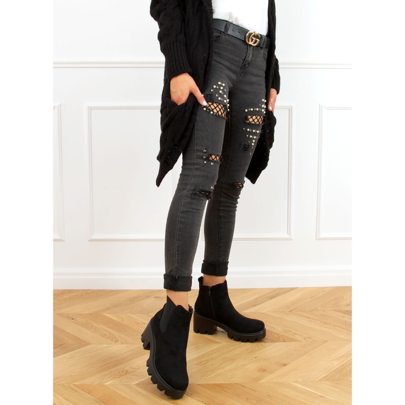 Mustat Chelsea -saappaat paksulla pohjalla CH19201 Musta 1