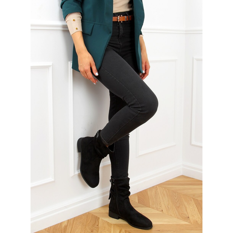 Litteät saappaat, joissa on musta B0-330 musta 2