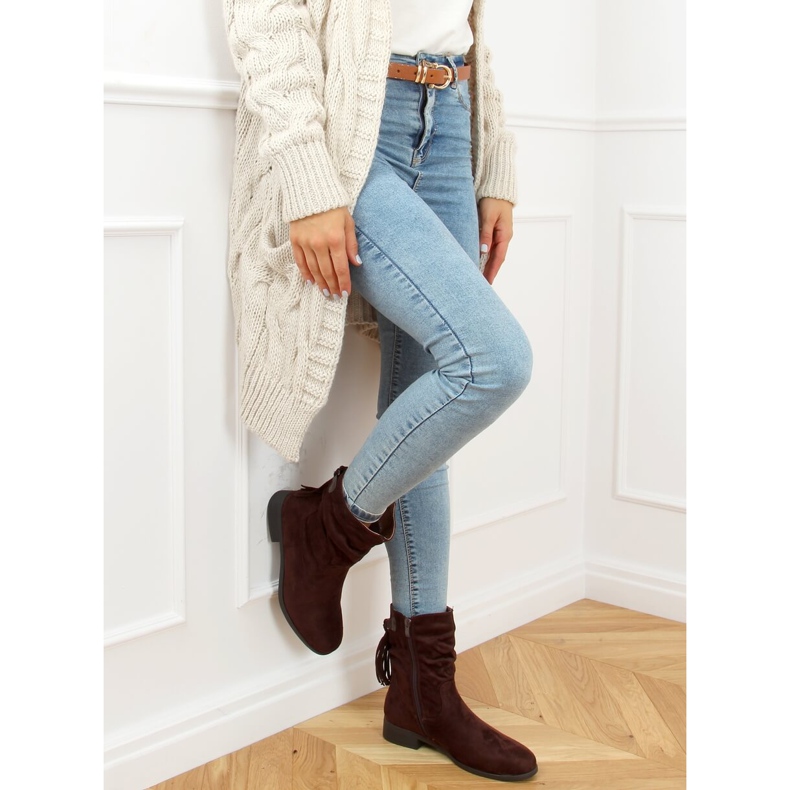 Litteät saappaat ruskeilla tupsuilla B0-330 Ruskea 2