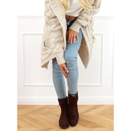 Litteät saappaat ruskeilla tupsuilla B0-330 Ruskea 1