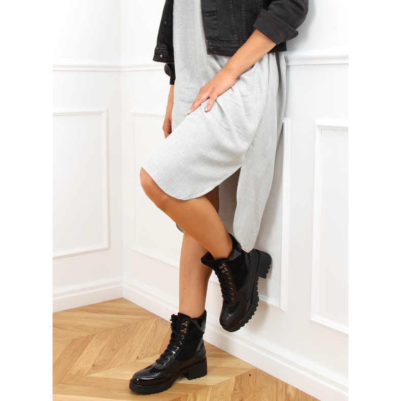 Saappaat paksulla pohjalla KL-757 Black musta 2