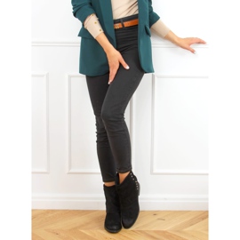 Musta saappaat piilotettu kiila kantapää D7719 musta 2