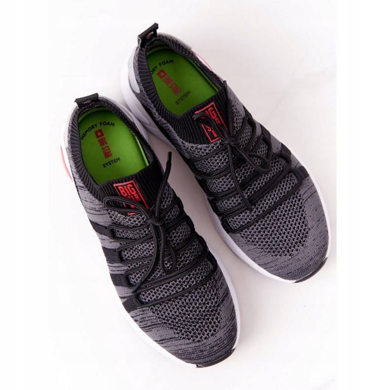 Naisten urheilukengät Memory Foam Big Star HH274532 Tummanharmaa 4