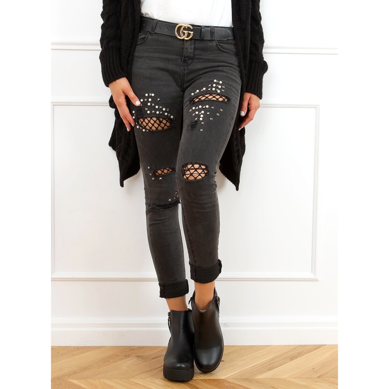 Mustat saappaat paksulla pohjalla 9B1053 Musta 1