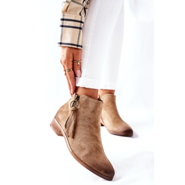 Vinceza Naisten Mokkanahkaiset lämpimät saappaat Beige Janice 2