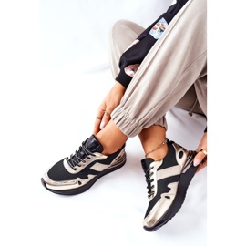 Vinceza Naisten urheilukengät Musta ja kultainen Manitoba 1