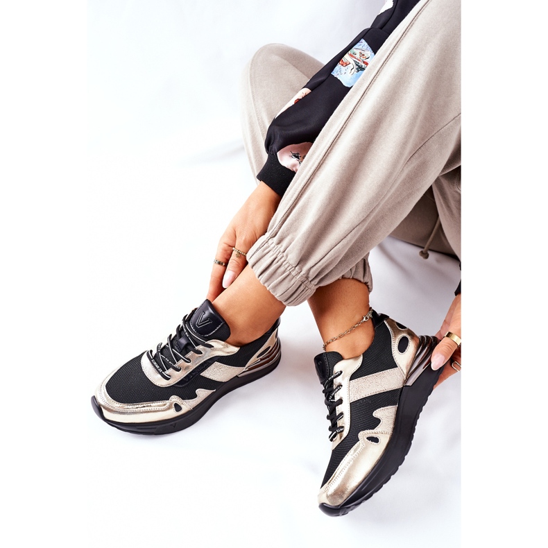 Vinceza Naisten urheilukengät Musta ja kultainen Manitoba 1