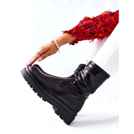 S.Barski Musta Doubler naisten saappaat, joissa joustava varsi 1