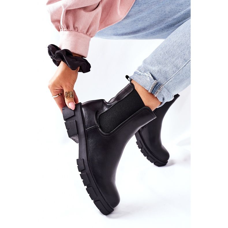 S.Barski Naisten mustat lämpimät saappaat Jodhpur -saappaat Ruletti 2