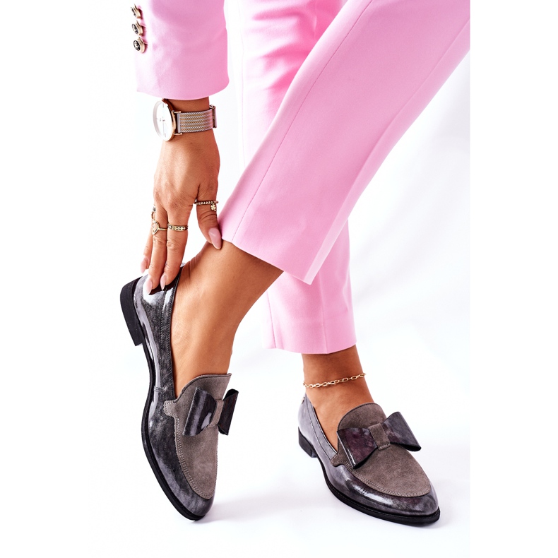 Naisten Brogues Maciejka -lakatut harmaat 04099-03 / 00-1 2