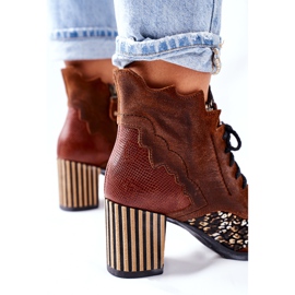 Naisten saappaat Nahka Maciejka Ruskea 03190-02 1