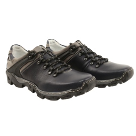 Bednarek Polish Shoes Miesten nahkavaelluskengät 116 tummansininen harmaa 5