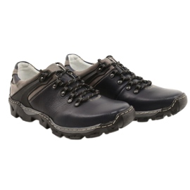 Bednarek Polish Shoes Miesten nahkavaelluskengät 116 tummansininen harmaa 4