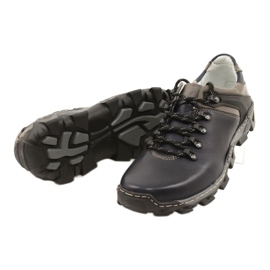 Bednarek Polish Shoes Miesten nahkavaelluskengät 116 laivastonsininen harmaa 3