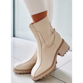 Kermaiset naisten saappaat QT33P Beige 1