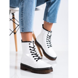 SHELOVET Valkoiset työntekijöiden saappaat turkiksella valkoinen 2