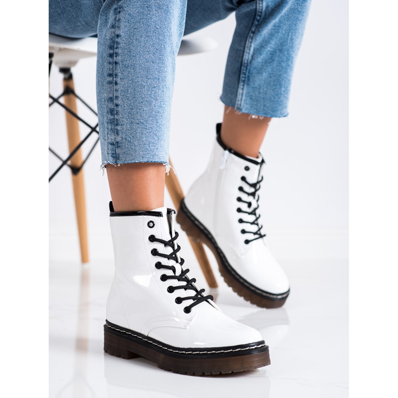 SHELOVET Valkoiset työntekijöiden saappaat turkiksella valkoinen 2