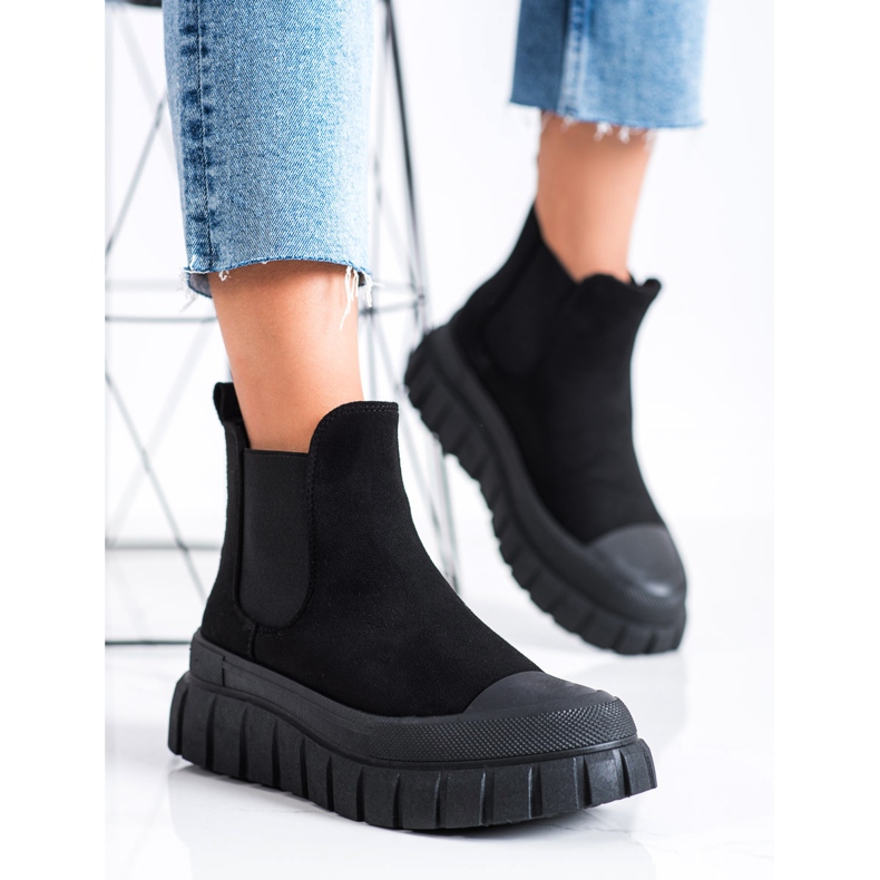 SHELOVET Muodikkaat Chelsea -saappaat lavalla musta 2