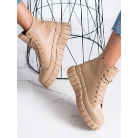 SHELOVET Lenkkarit, joissa on eko -nahkaa beige 1