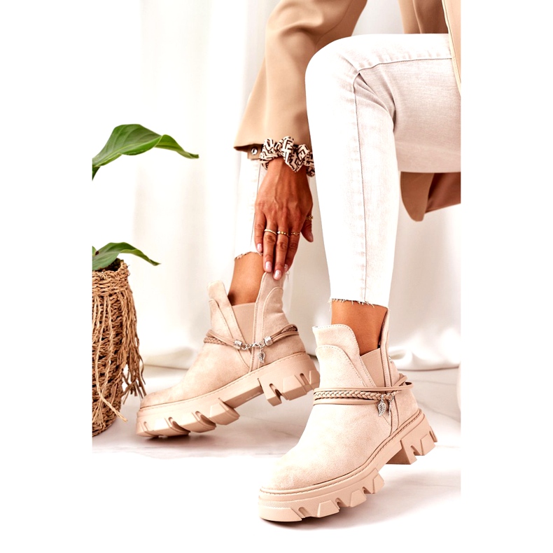 PS1 Lämmin saappaat Jodhpur saappaat Beige Hyvä idea 2