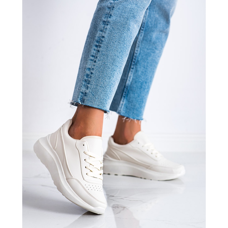 Ideal Shoes Mukavat Eco -nahka -lenkkarit beige 2