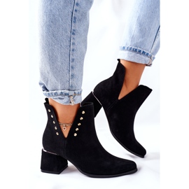 Lewski Shoes Naisten mokkanahat, joissa leikkaus Lewski Black 3074 / B musta 2