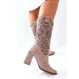 Lewski Shoes Naisten nahkakengät kantapäässä Cappuccino Lewski 2923 Pick Me Up beige 2