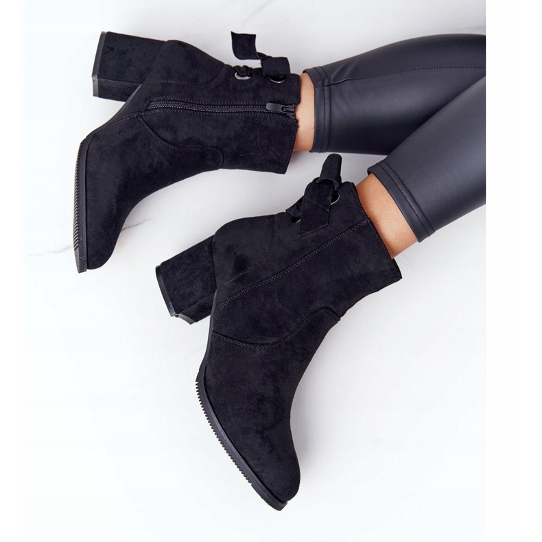 PJ1 Naisten mustat lämpimät saappaat kantapäässä Kayla 3