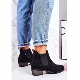 J. Star Naisten klassiset Chelsea -saappaat Mokkanahkaiset mustat kävelykengät 4