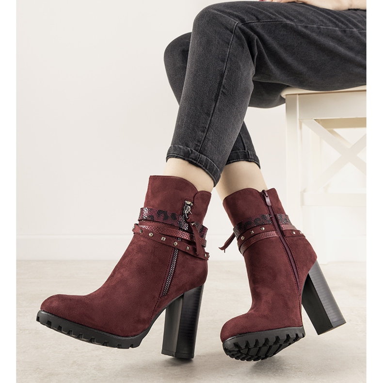 Barella naisten viininpunainen mokkanahka saappaassa 1