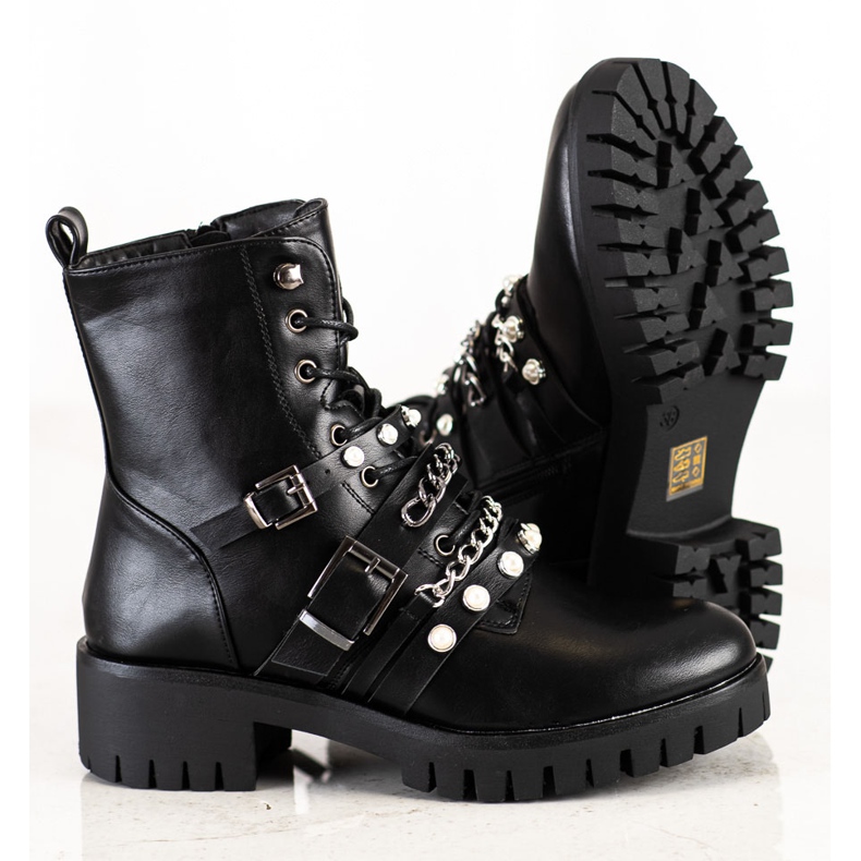 Cm Paris Muodikkaita työntekijöitä helmillä musta 1